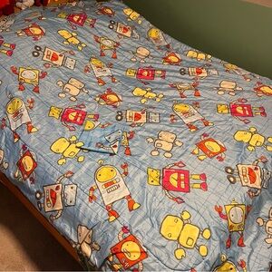 Single/Twin Blue Robot Print Comforter